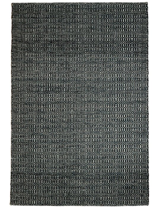 Handvävd Ullmatta Verona Svart Grå  Färg: Svart grå Storlek: 140x200 cm