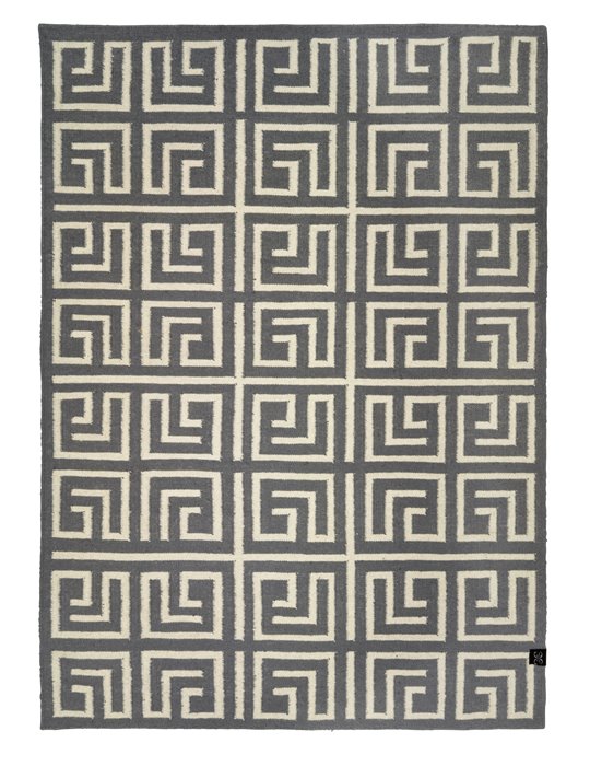 Handvävd Ullmatta Labyrinth Titanium  Färg: Titanium Storlek: 170x230 cm