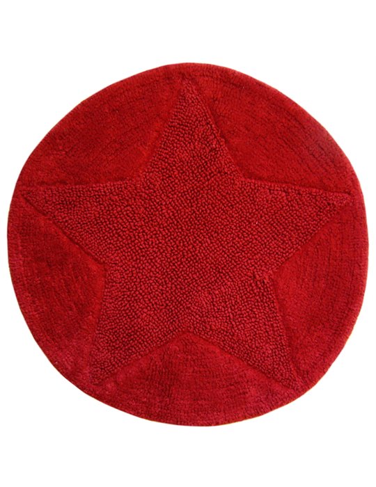 Badrumsmatta Star Röd Cm Färg: Röd Storlek: Rund 55 cm