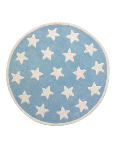Rea Barnmatta Star Blå - Rund 120cm