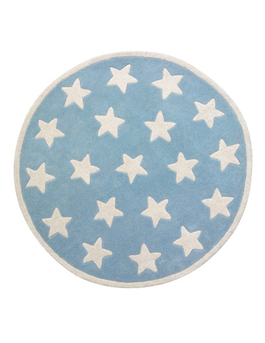 Star - Små Stjärnor Blå  Cm Färg: Blå Storlek: Rund 120 cm